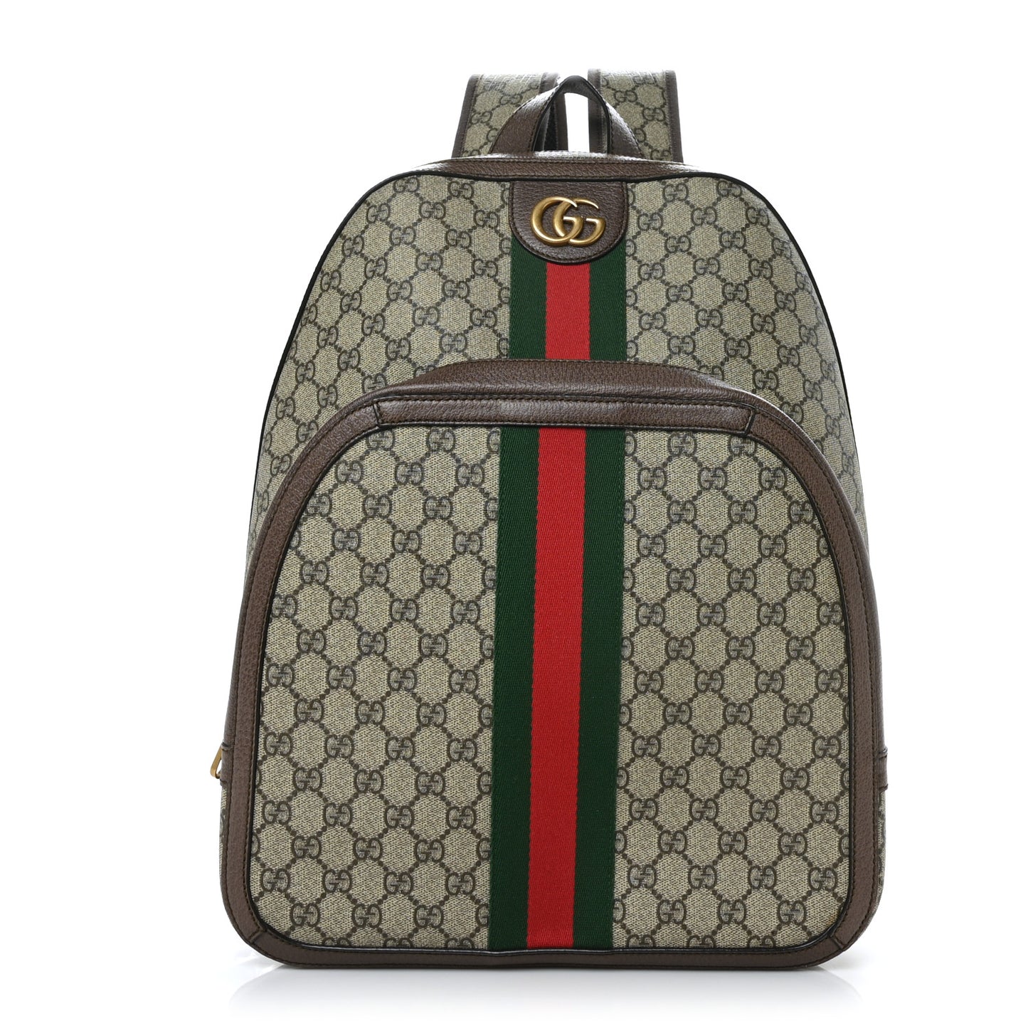 GG Supreme Monogram Medium Ophidia Day Backpack Brown