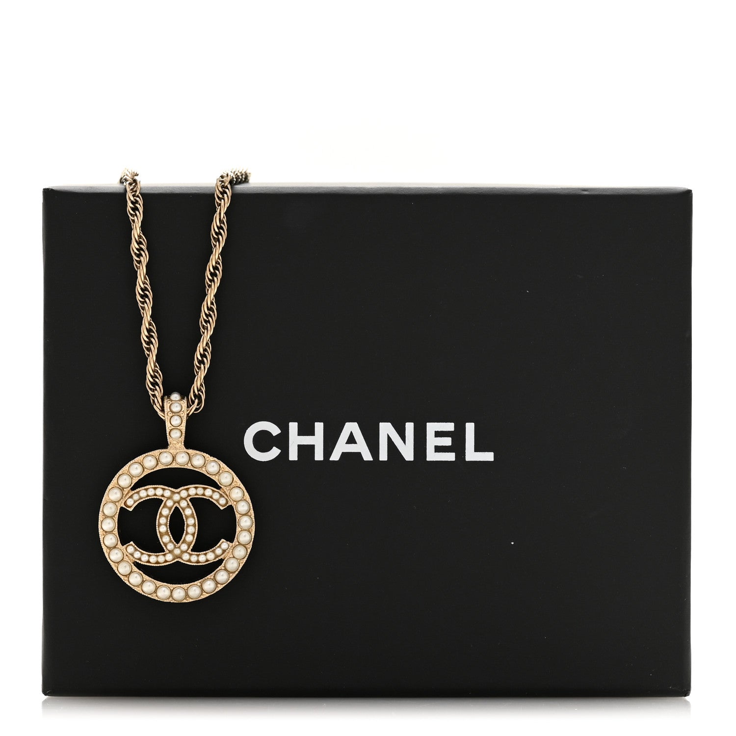 Chanel Pearl CC Round Pendant Necklace Gold 6 of 6