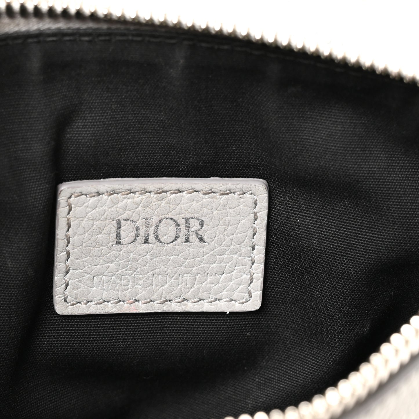 Grained Calfskin Mens Mini Saddle Bag Gray