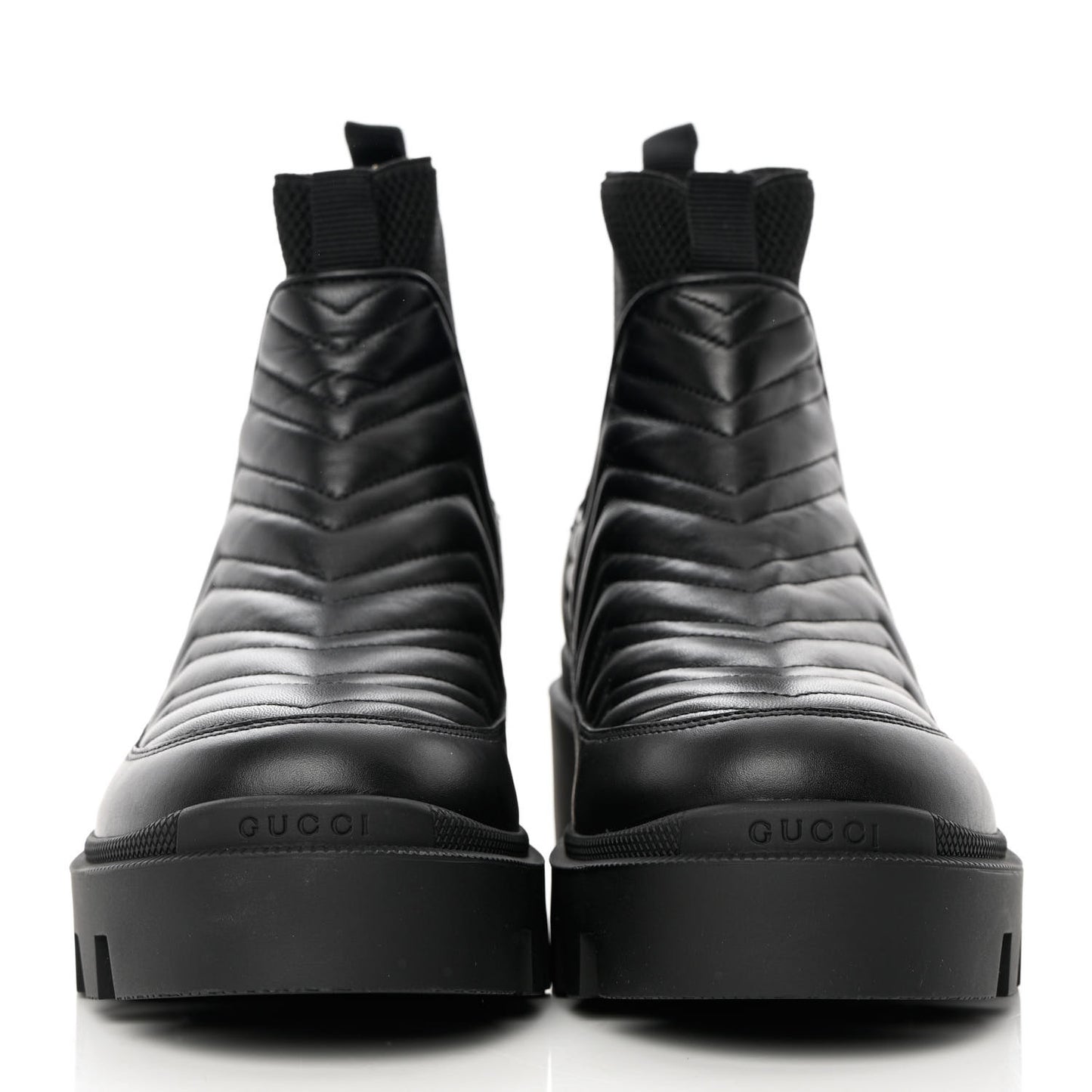 Calfskin Nappa Matelasse Frances Chelsea Boots 40 Black