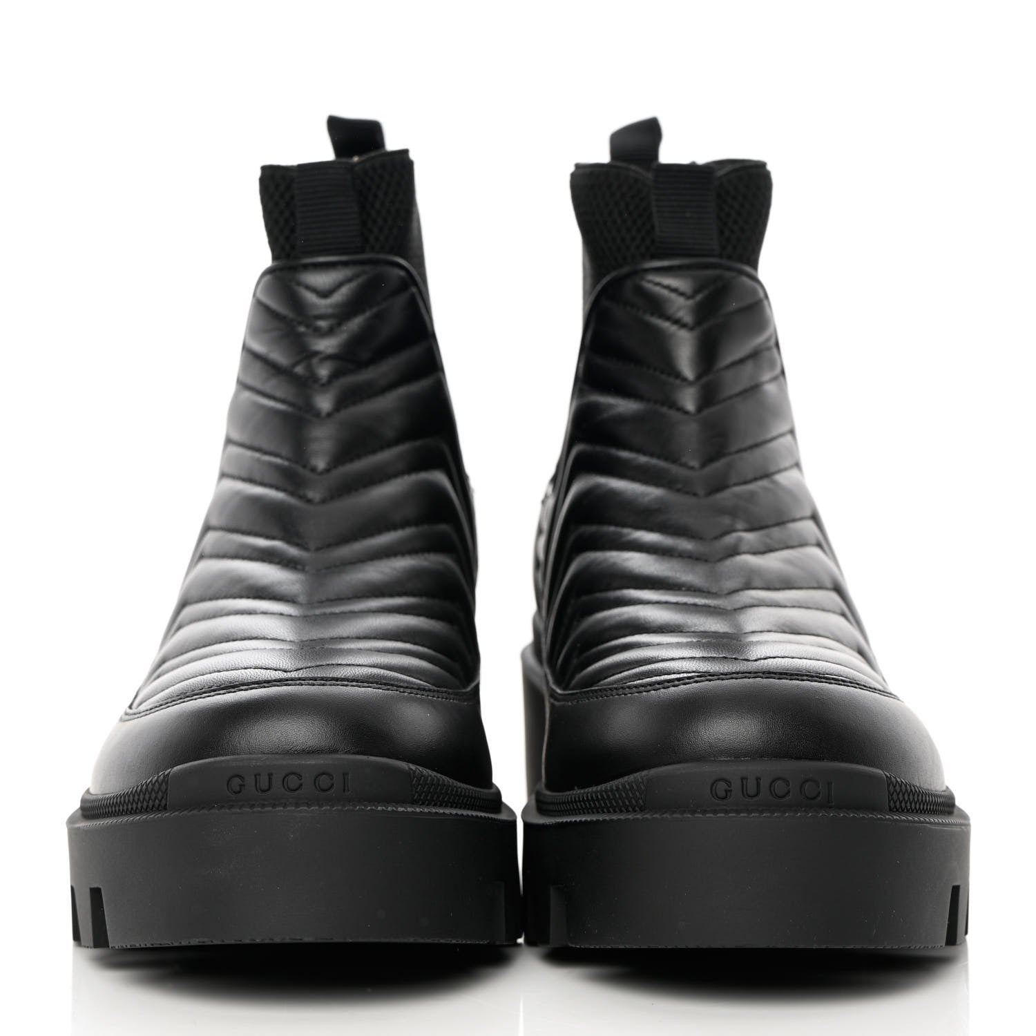Gucci Calfskin Nappa Matelasse Frances Chelsea Boots 40 Black 4 of 16