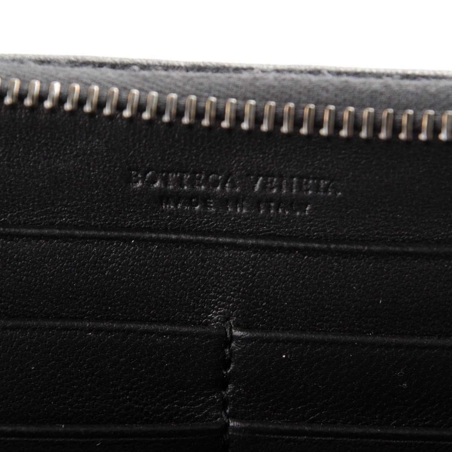 Nappa Intrecciato Zip Around Wallet Black