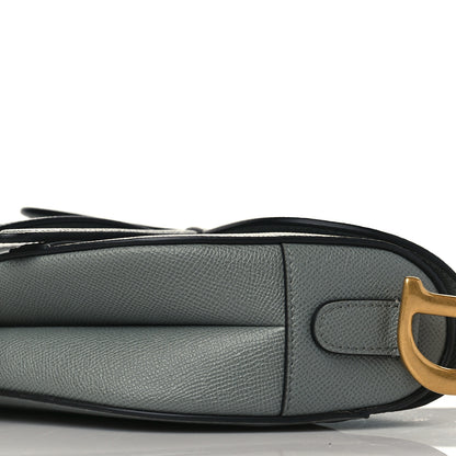 Christian Dior Grained Calfskin Saddle Bag Grey Stone 9 of 9