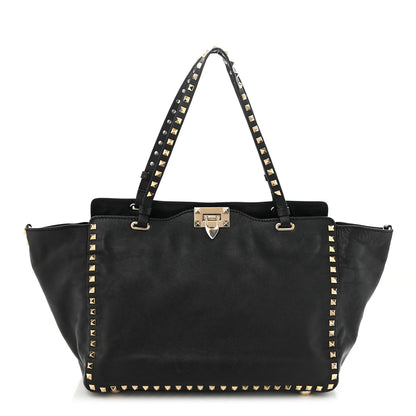 Valentino Garavani Vitello Medium Rockstud Tote Black 1 of 14
