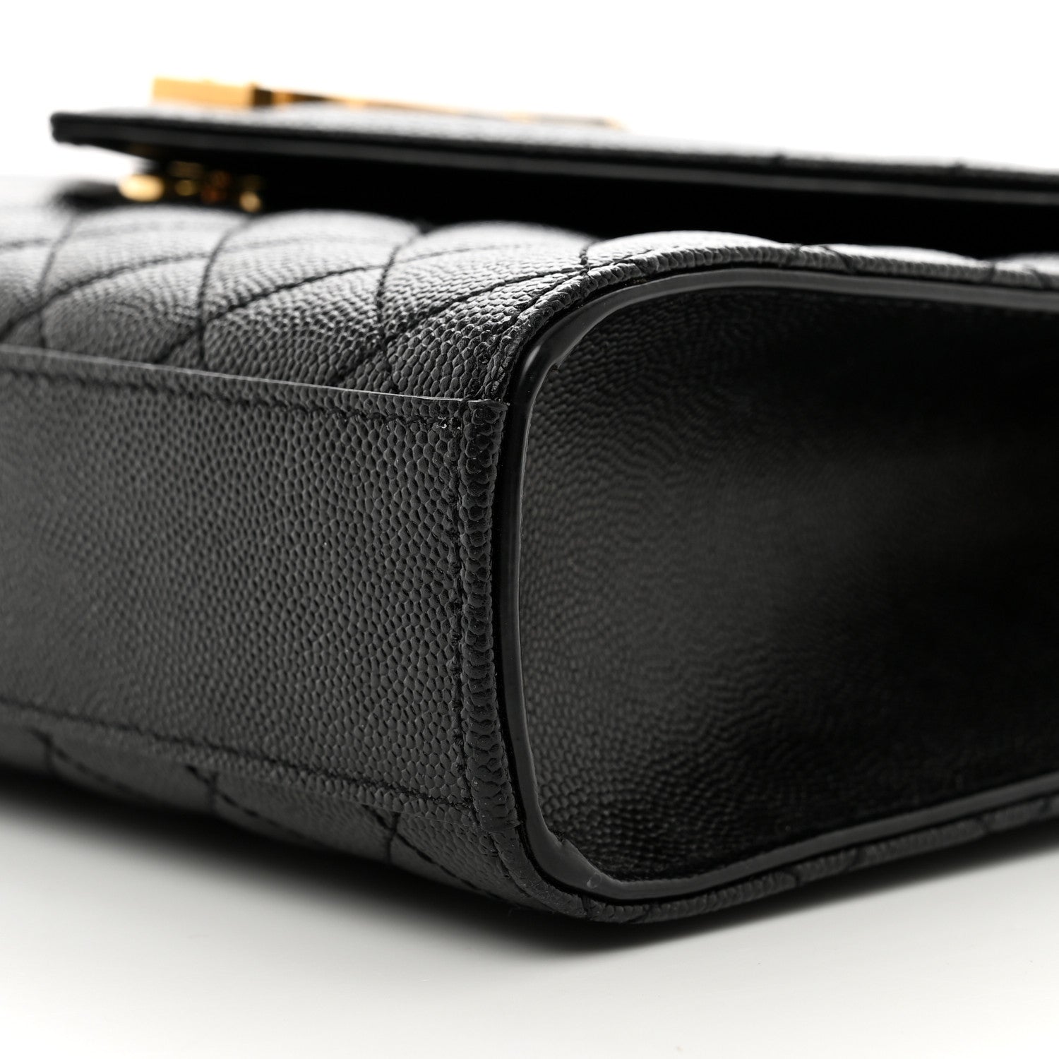 Saint Laurent Grain De Poudre Textured Mixed Matelasse Triquilt Medium Monogram Satchel Black 10 of 10