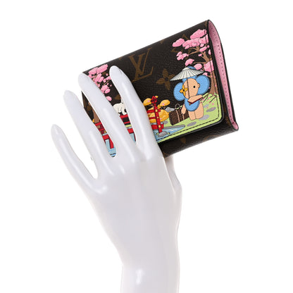 Louis Vuitton Monogram 2021 Christmas Animation Japanese Garden Victorine Wallet Wisteria Pink 2 of 8