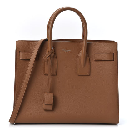 Saint Laurent Grained Calfskin Small Sac de Jour Cognac 1 of 13