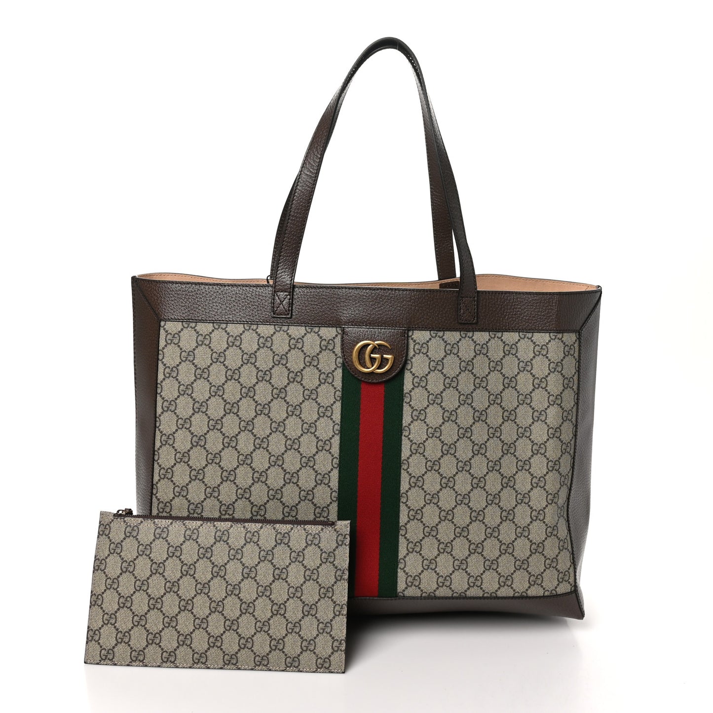 GG Supreme Monogram Web Ophidia Tote Brown