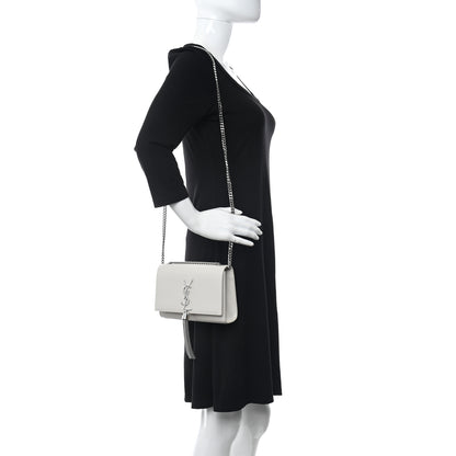 Saint Laurent Grain De Poudre Small Classic Monogram Kate Tassel Satchel Crema Soft 2 of 12