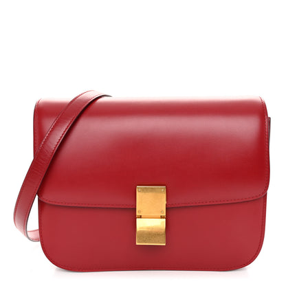 Celine Box Calfskin Medium Classic Box Flap Bag Red 1 of 10