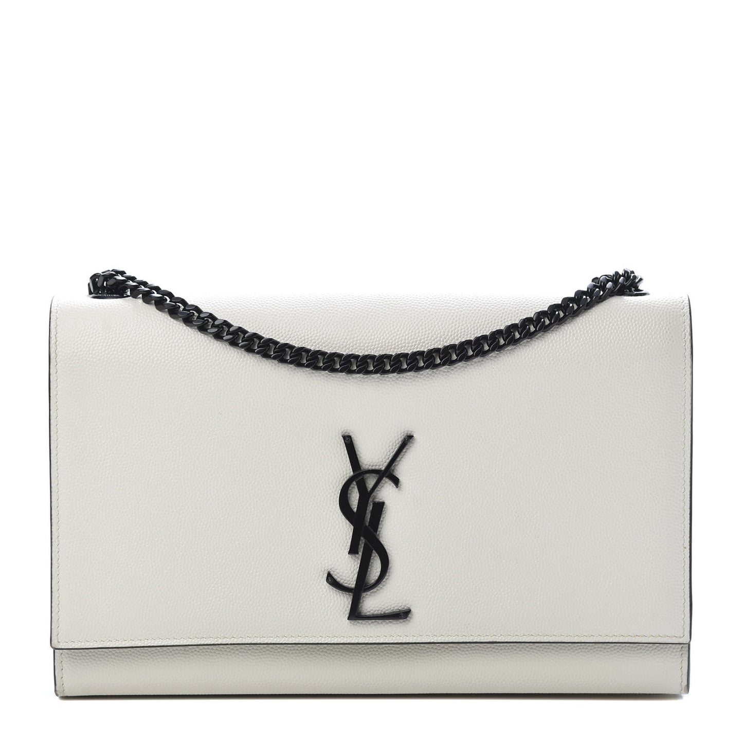 Grain De Poudre Medium Classic Monogram Kate Satchel Porcellana Black