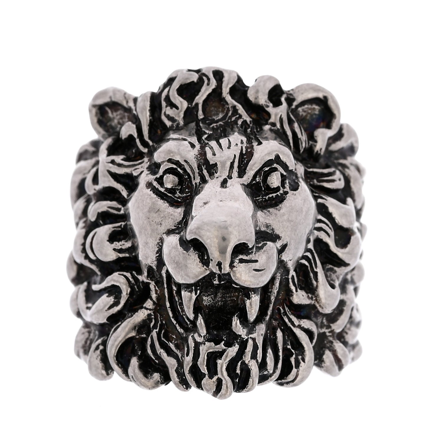 Palladium Lion Head Ring 65 11 Aged Silver