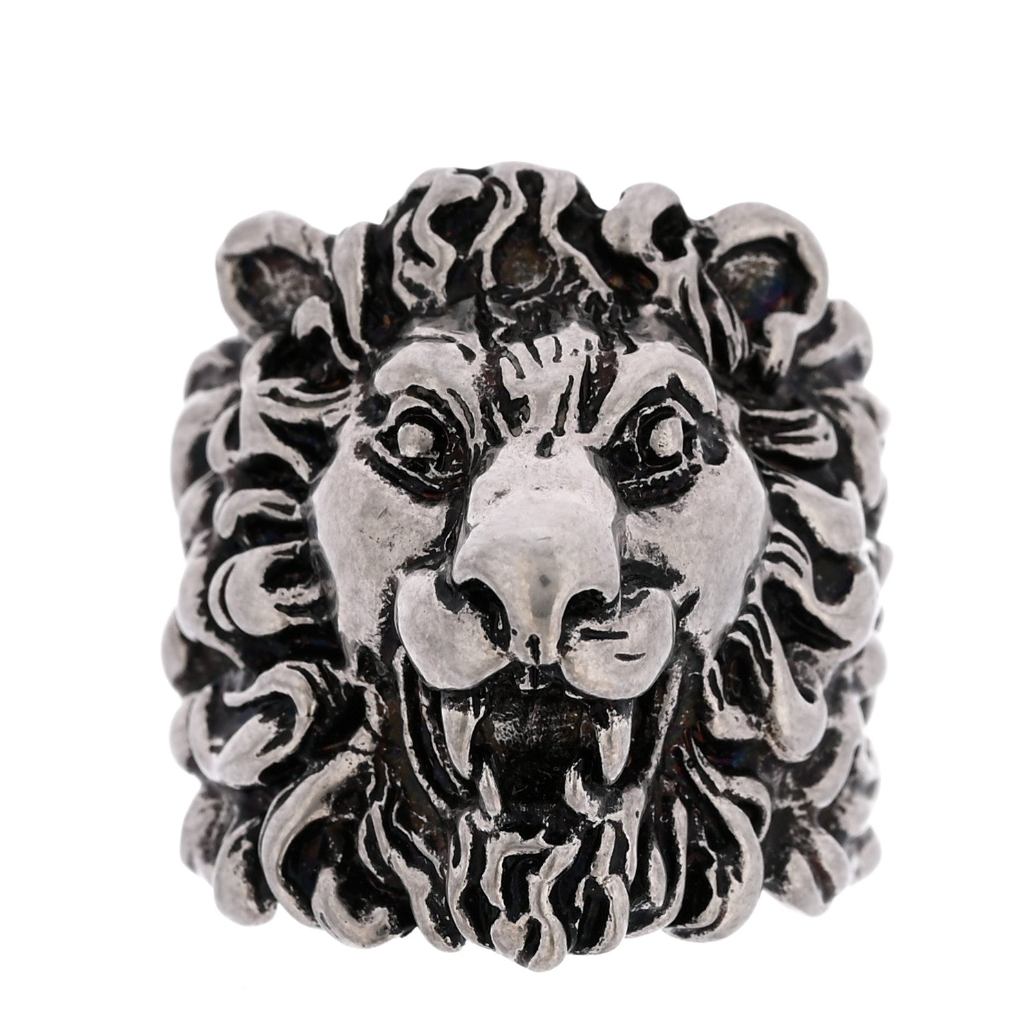 Gucci Palladium Lion Head Ring 65 11 Aged Silver 1 of 6