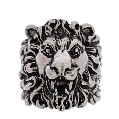 Gucci Palladium Lion Head Ring 65 11 Aged Silver 1 of 6