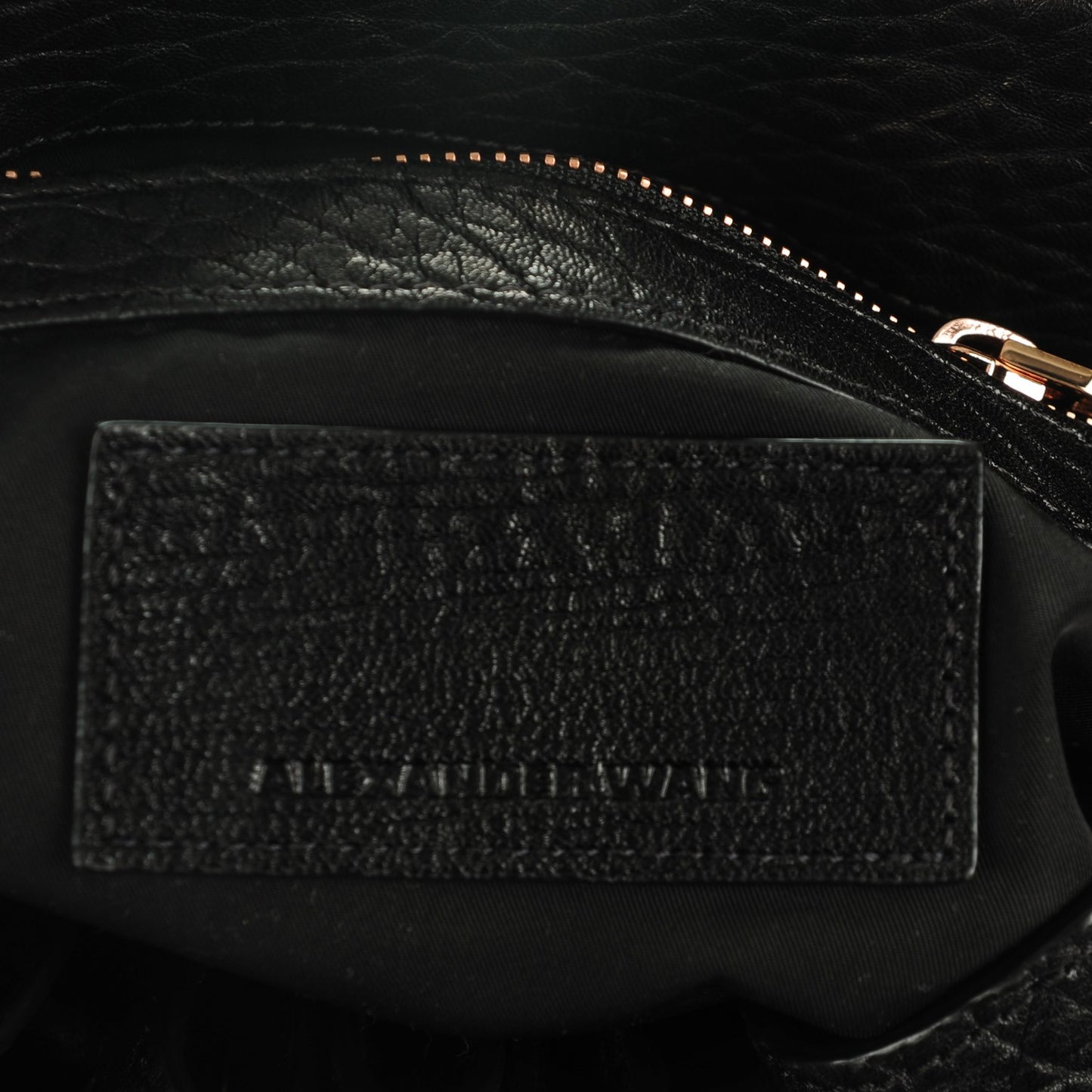 Pebbled Lambskin Diego Bucket Black Rose Gold Hardware