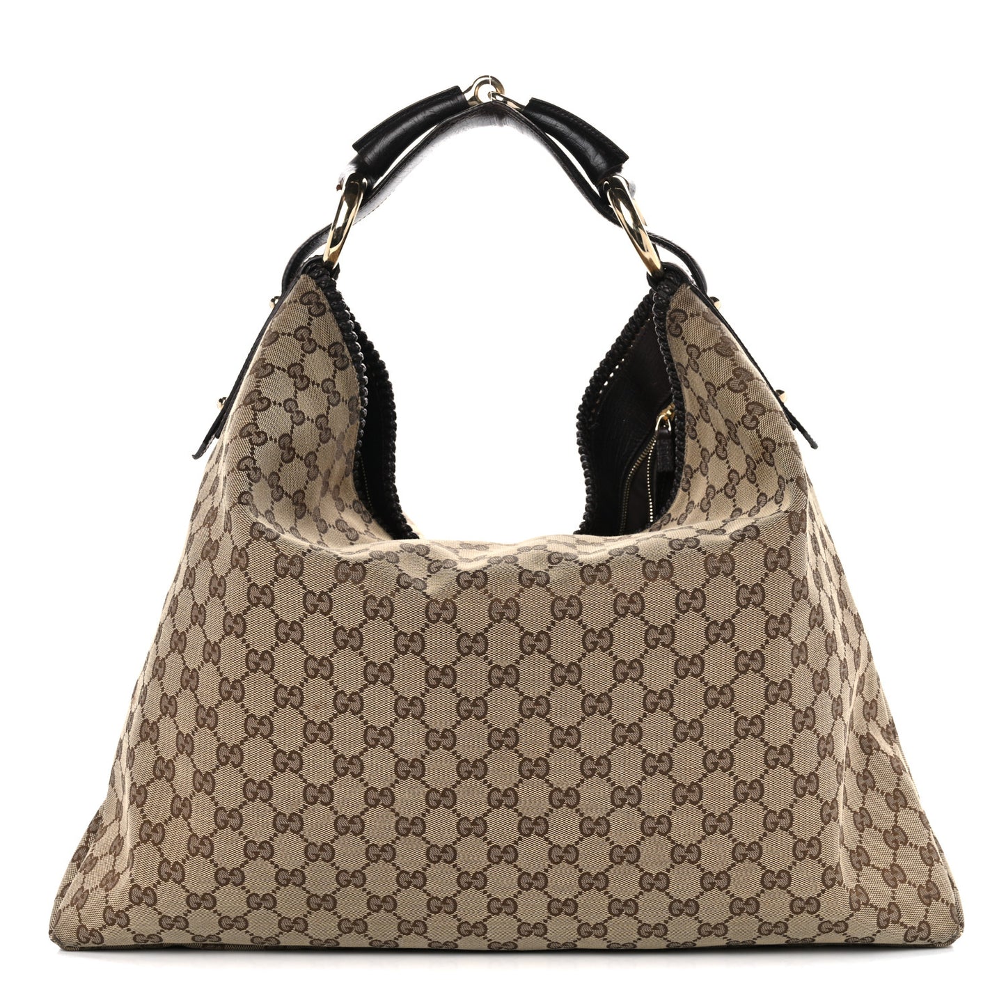 Monogram Large Horsebit Chain Hobo Dark Brown