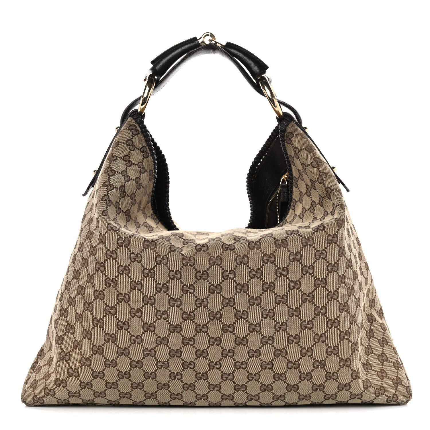 Gucci Monogram Large Horsebit Chain Hobo Dark Brown 1 of 16