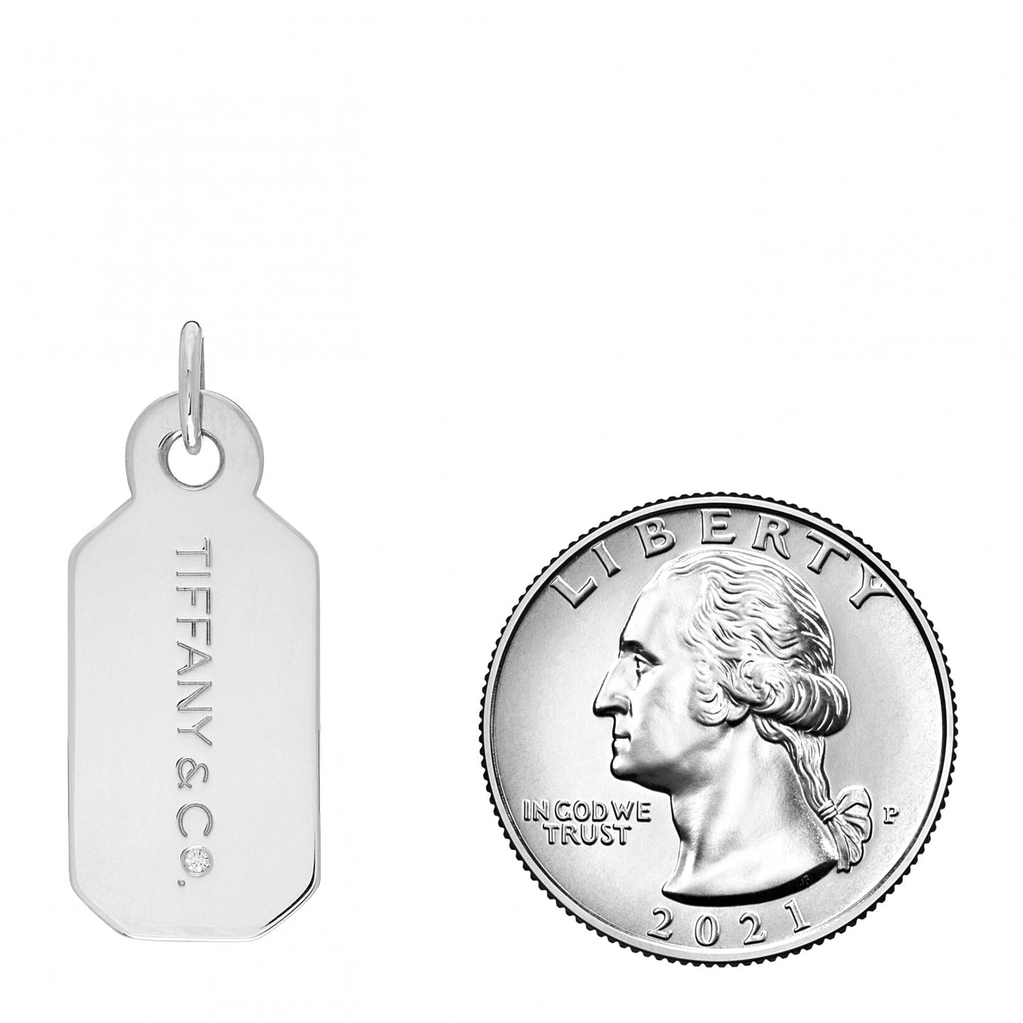 Sterling Silver Diamond Price Tag Charm