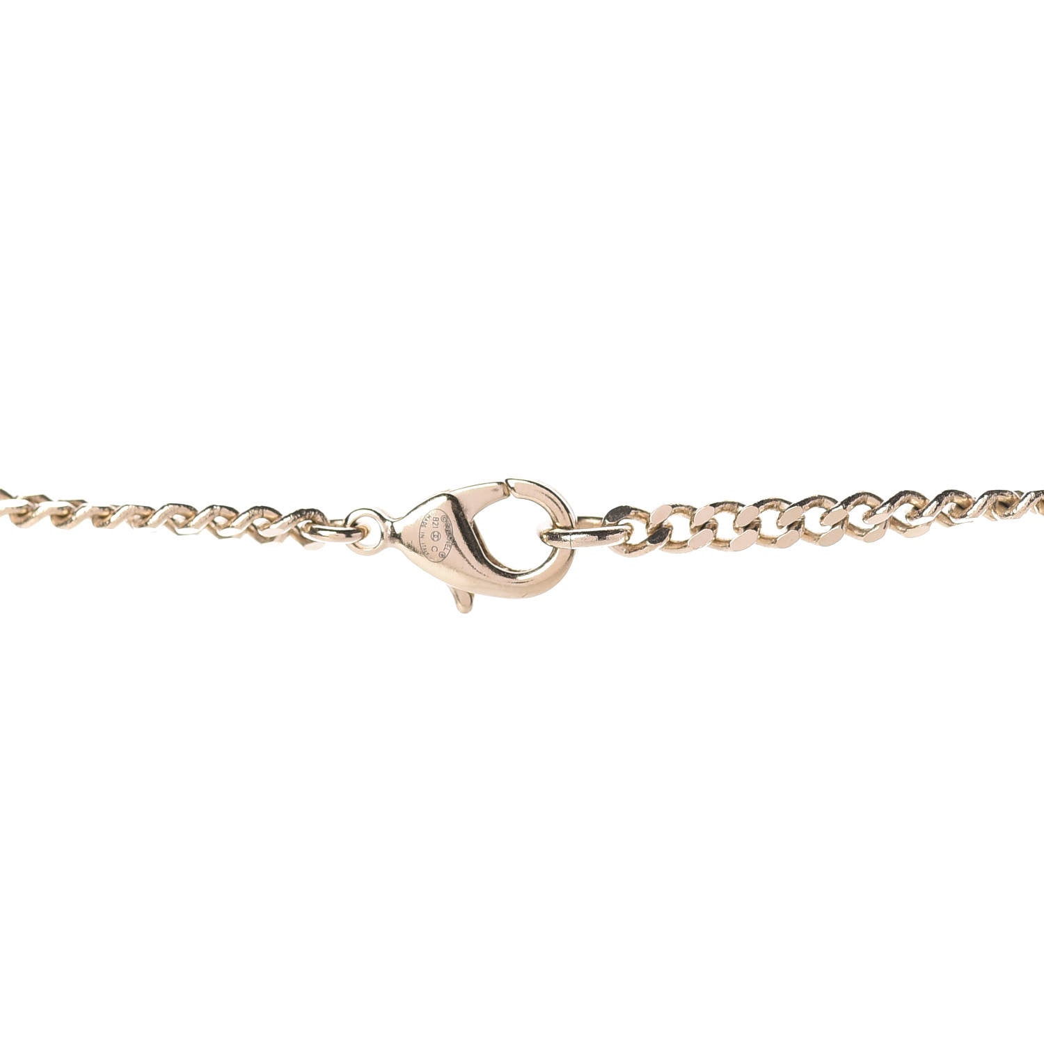 Chanel Crystal Dog Tag Charm Necklace Gold 5 of 6