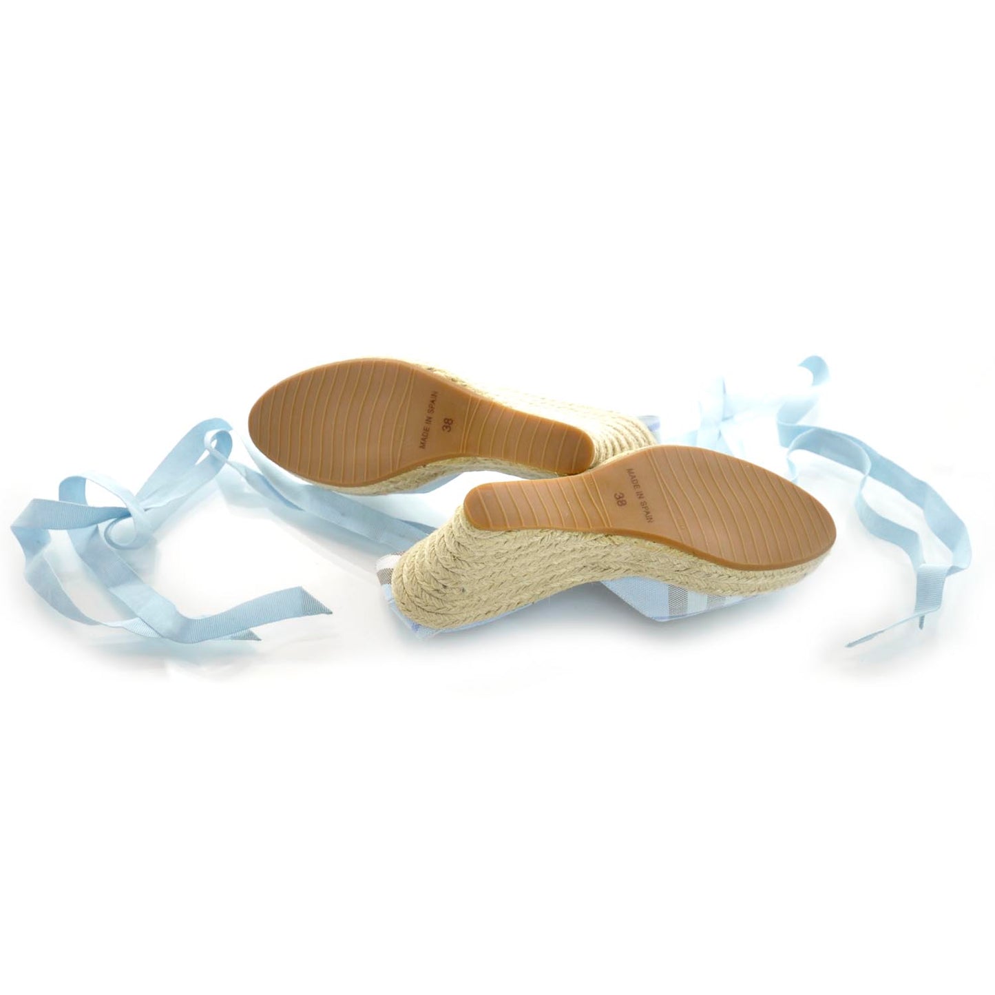 Nova Check Espadrille Wedges Sandals 38