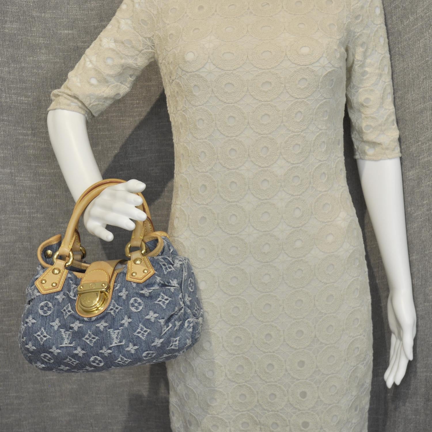 Louis Vuitton Denim Pleaty Blue 2 of 9