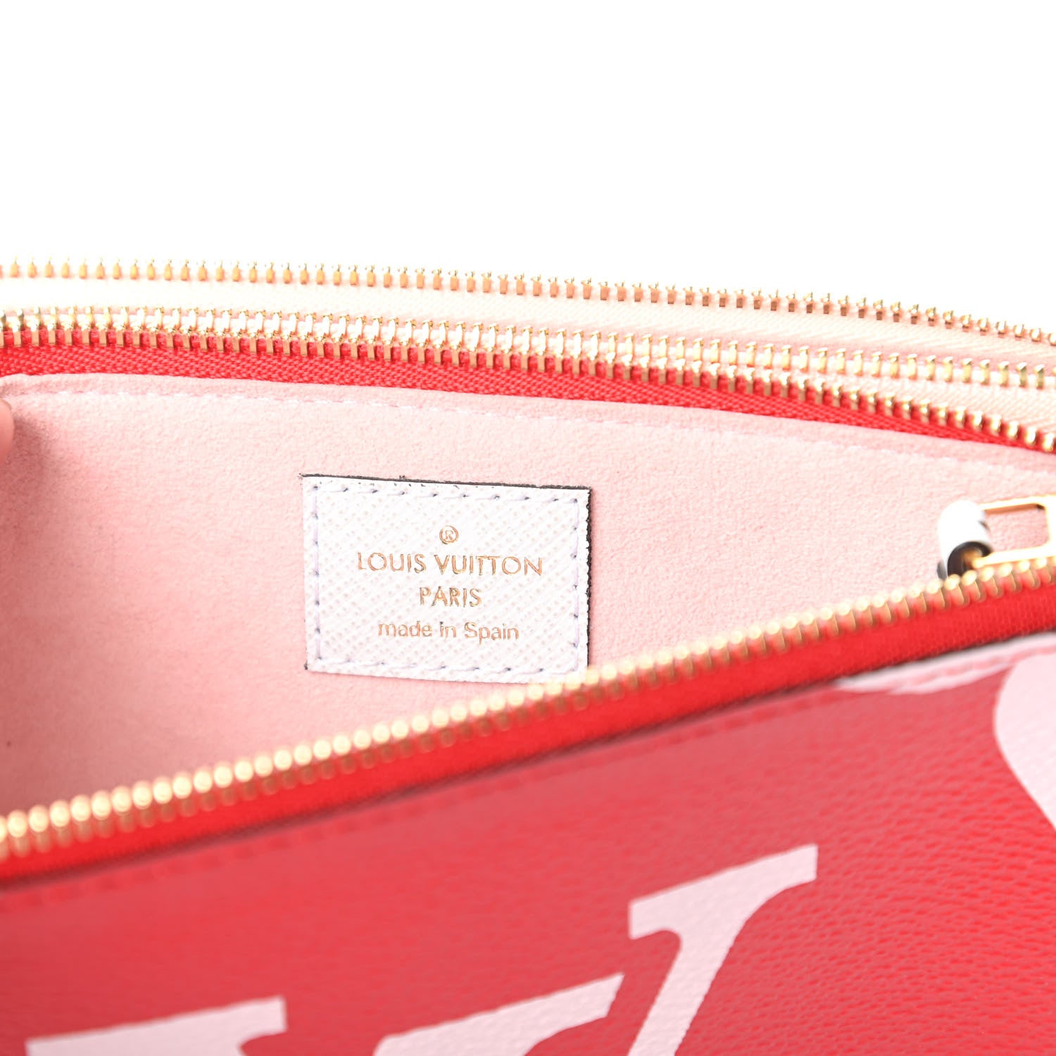 Louis Vuitton Monogram Giant Double Zip Pochette Rouge 8 of 11