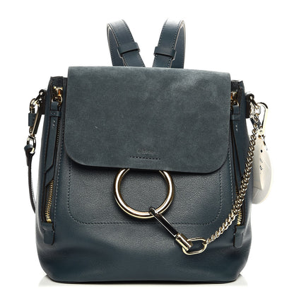 Chloe Suede Calfskin Small Faye Backpack Silver Blue 1 of 9