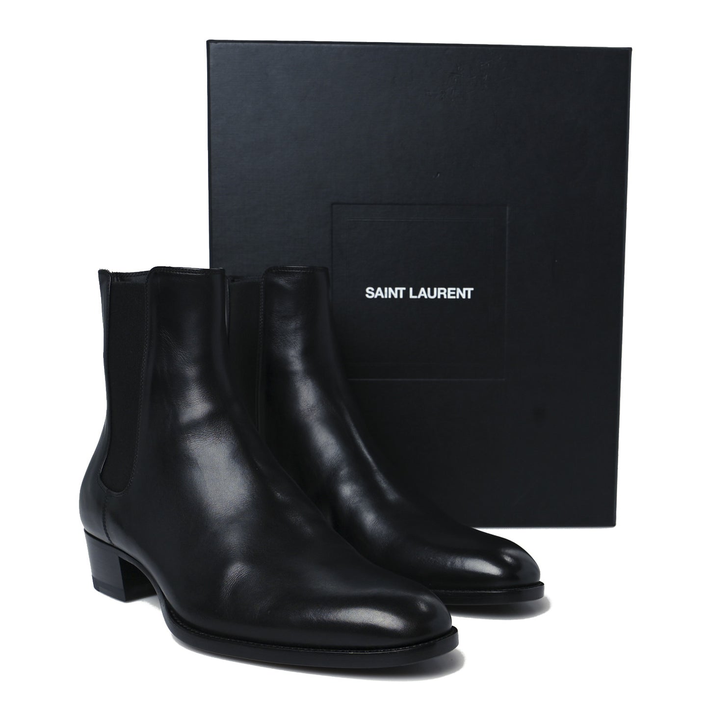 Calfskin Mens Wyatt Chelsea Boots 39.5 Black