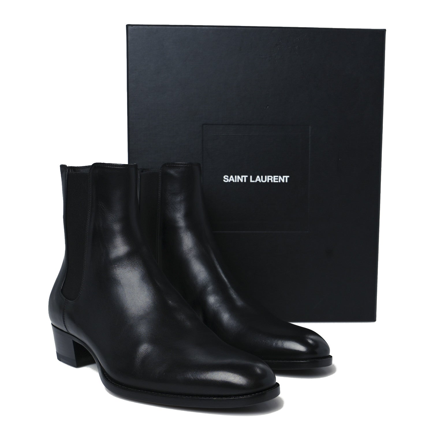 Saint Laurent Calfskin Mens Wyatt Chelsea Boots 39.5 Black 11 of 11