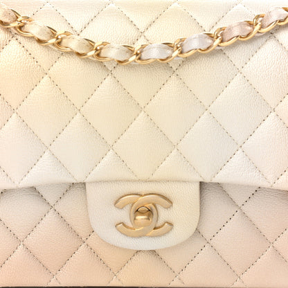 Chanel Metallic Goatskin Quilted Ombre Medium Double Flap Gold 8 of 12