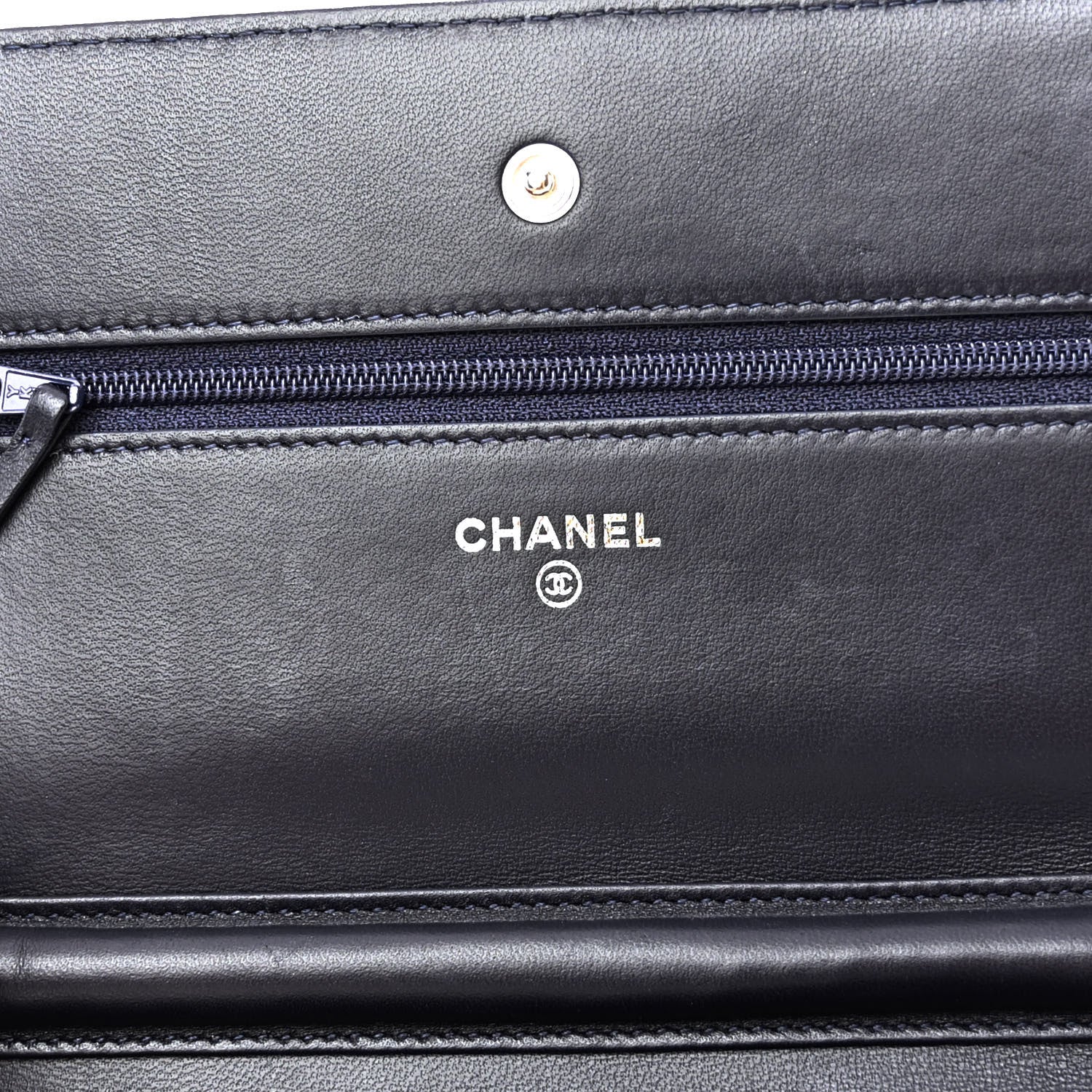 Chanel Lambskin Quilted Wallet On Chain WOC Navy Blue 6 of 11