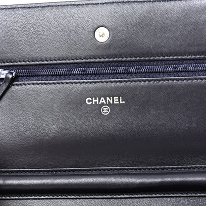 Chanel Lambskin Quilted Wallet On Chain WOC Navy Blue 6 of 11