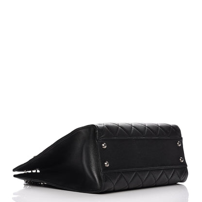 Chanel Goatskin Quilted Small Perfect Edge Shopping Tote Black 4 of 12