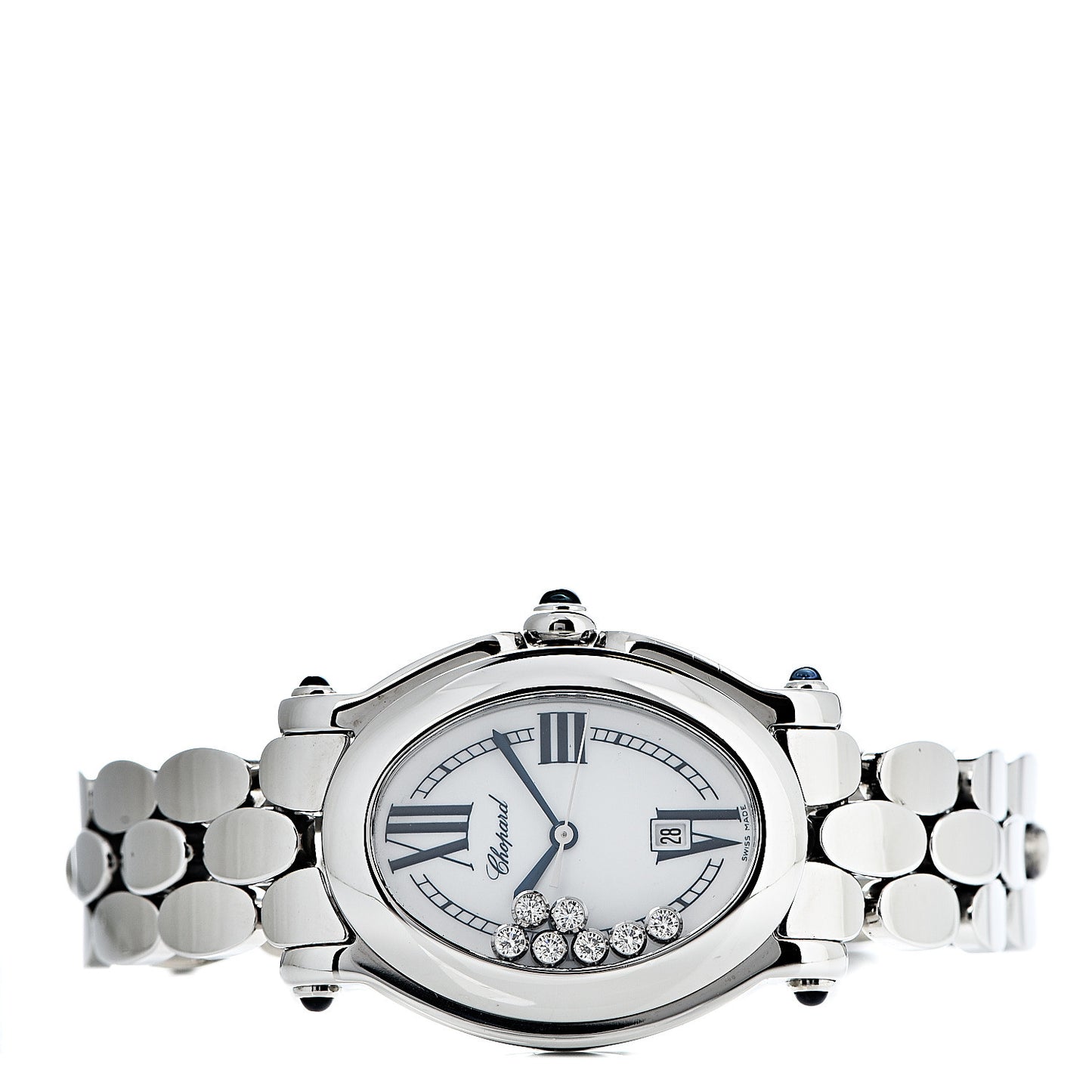 Stainless Steel 7 Diamond 32mm Happy Sport Quartz Watch