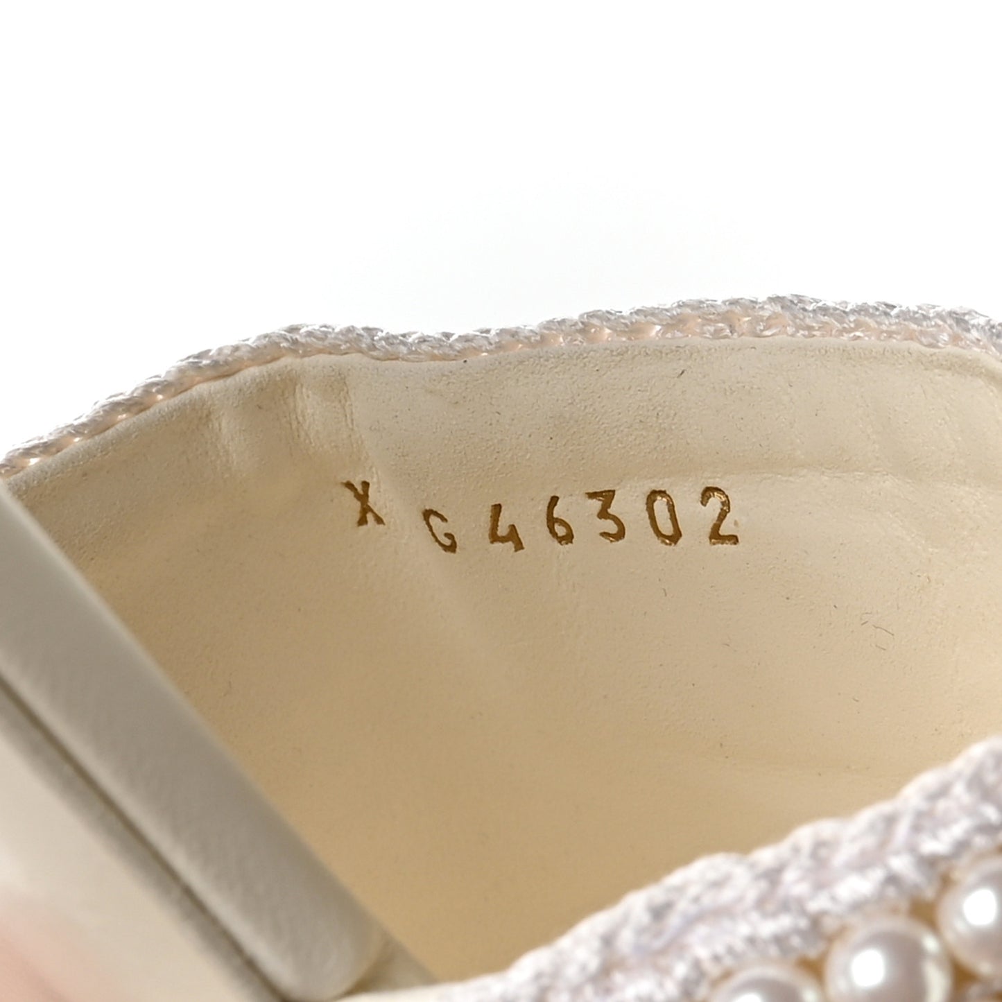 Pearl Crystal CC Mules Sandals 40 Ivory