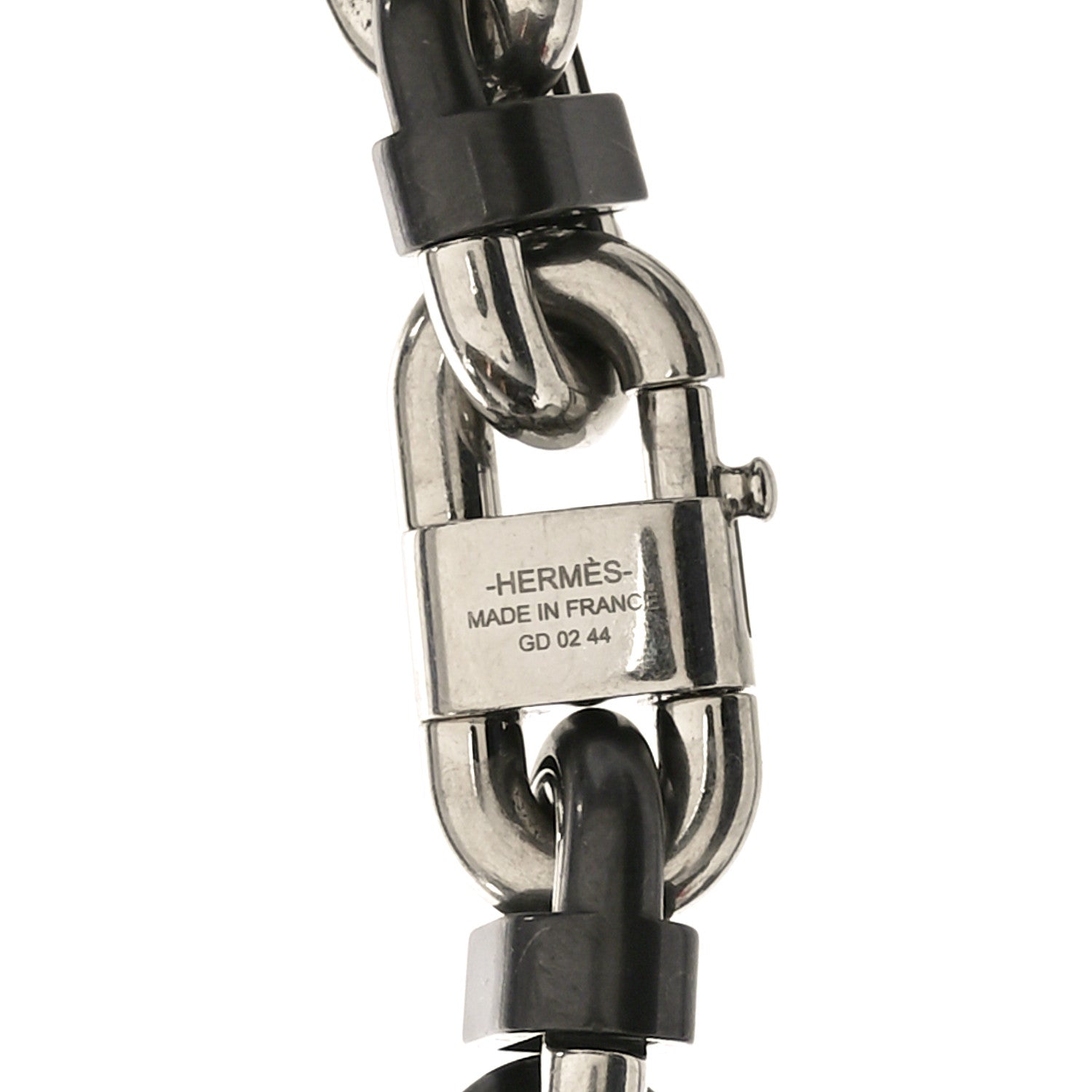 Hermes Palladium Ceramic Chaine Maillon Necklace Black 4 of 4