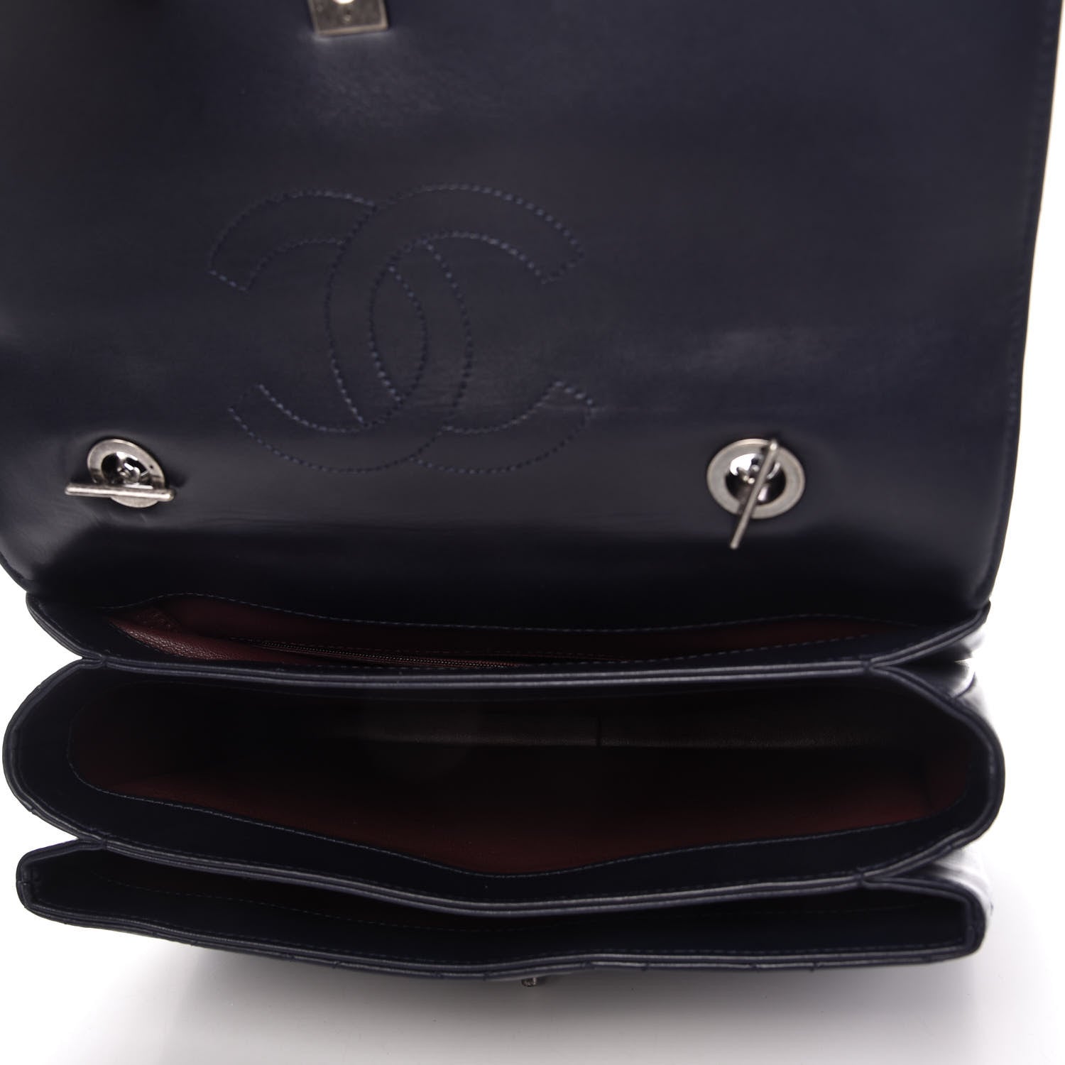 Chanel Lambskin Quilted Large Trendy CC Flap Dual Handle Bag Navy 5 of 10