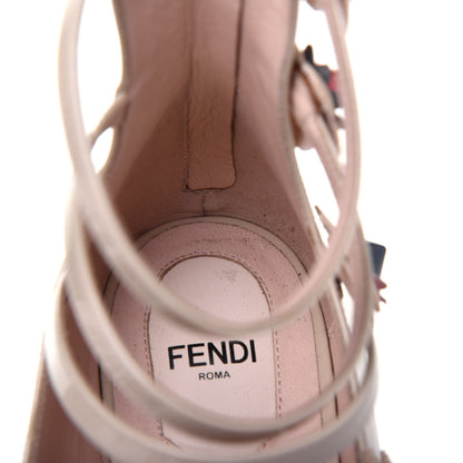 Fendi Patent Flowerland Strappy Flats 39.5 Nude 9 of 12