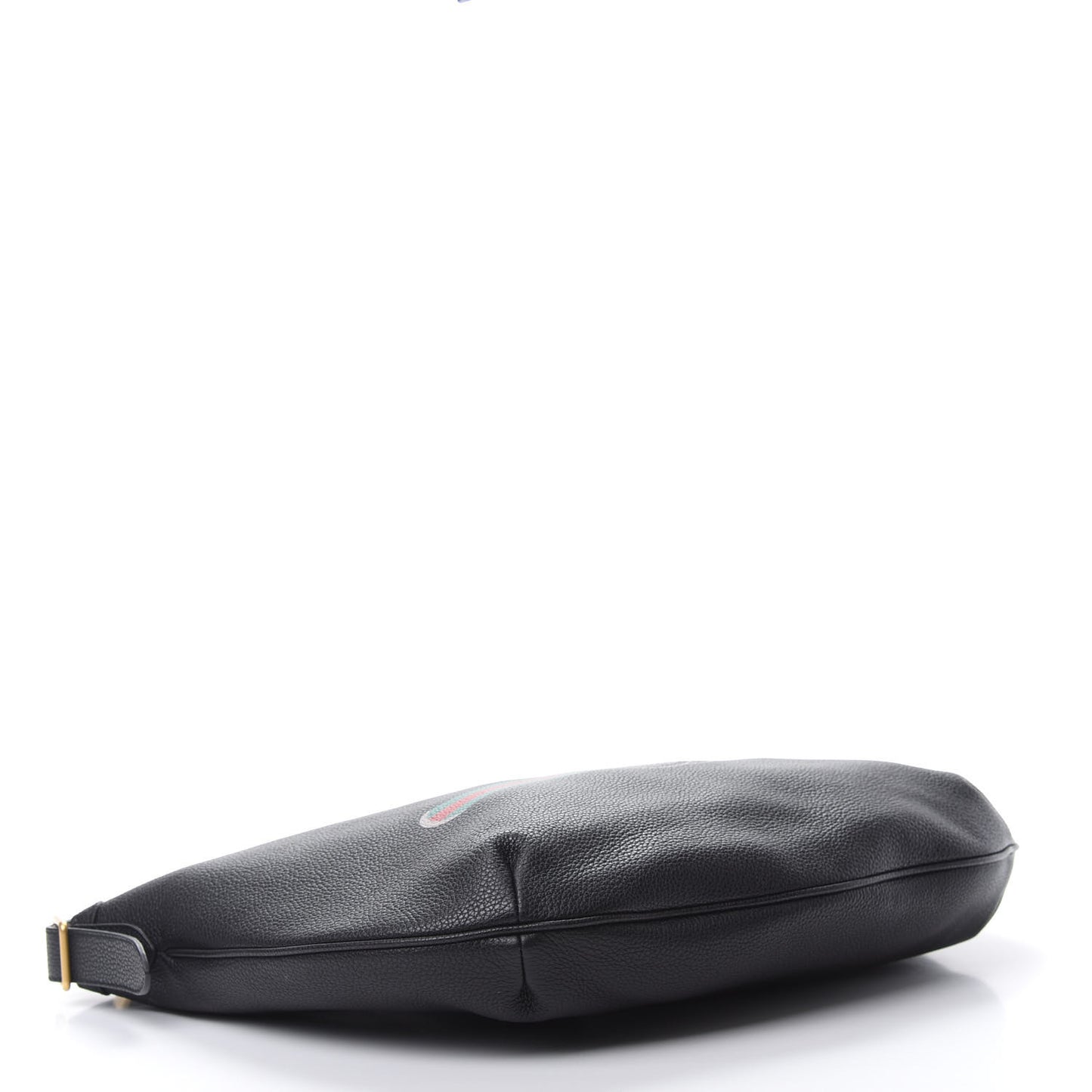 Grained Calfskin Logo Half Moon Hobo Black