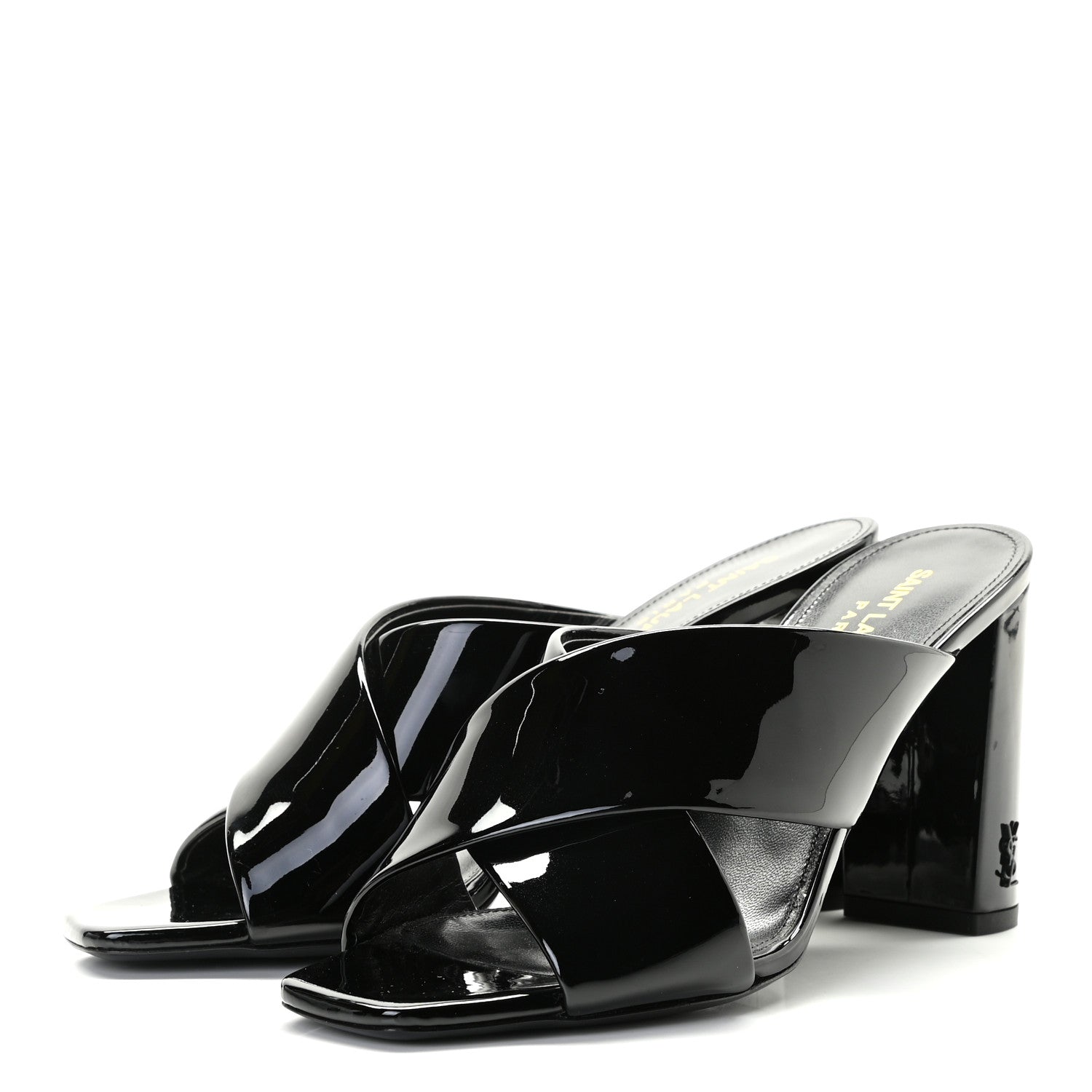 Saint Laurent Patent LouLou Mules 36 Black 3 of 11