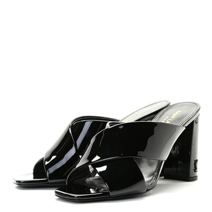 Saint Laurent Patent LouLou Mules 36 Black 3 of 11