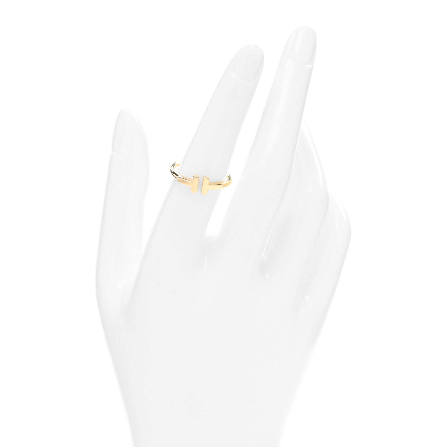 Tiffany 18K Yellow Gold T Wire Ring 53 6.5 2 of 4