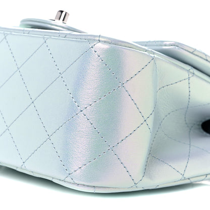 Chanel Iridescent Lambskin Quilted Mini Square Flap Light Blue 9 of 10