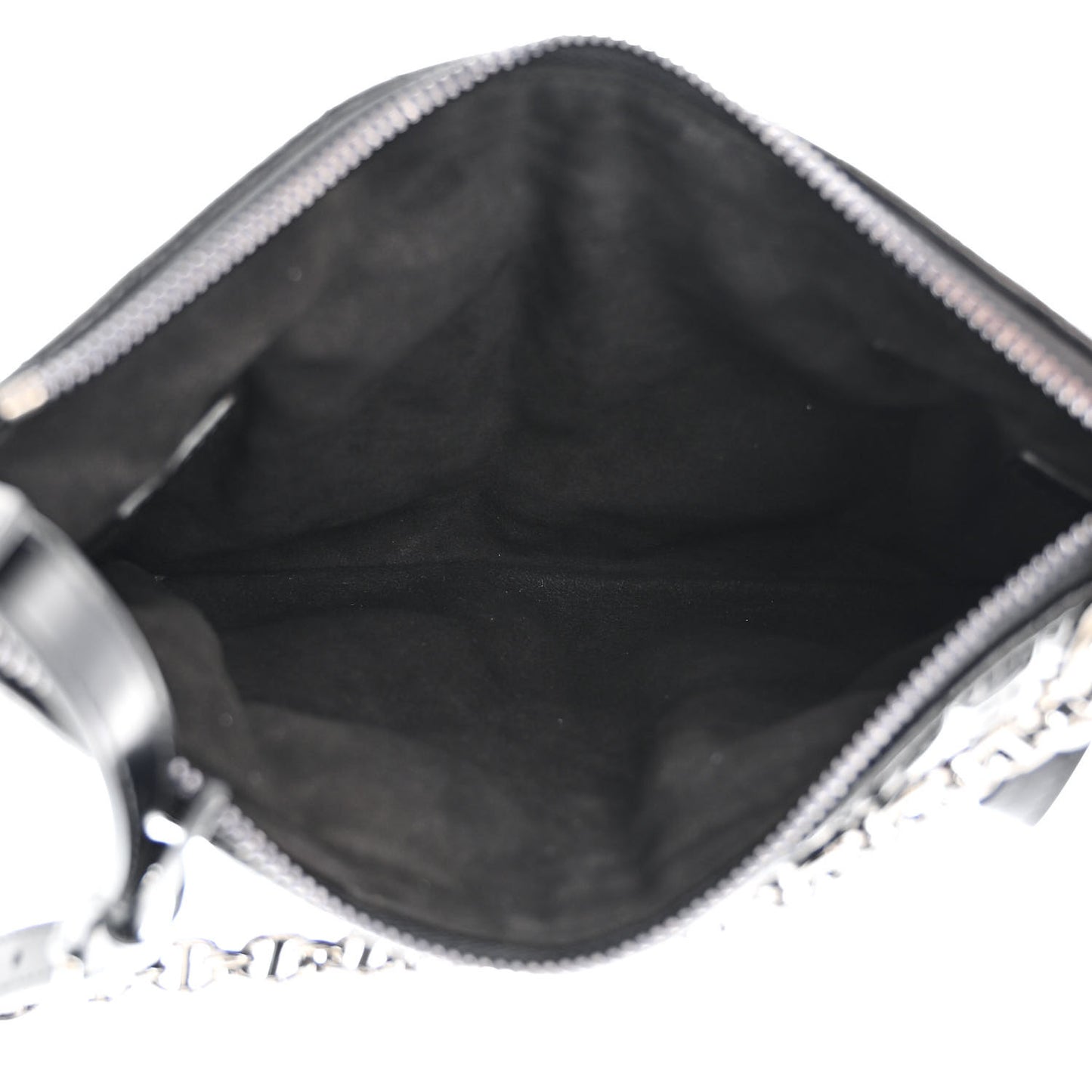 Calfskin Macrocannage Mini Dior Caro Tulip Bag Black