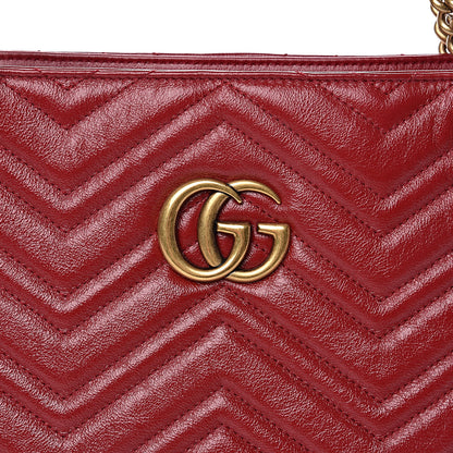 Gucci Azalea Calfskin Matelasse Medium GG Marmont Slim Tote Romantic Cerise 10 of 10