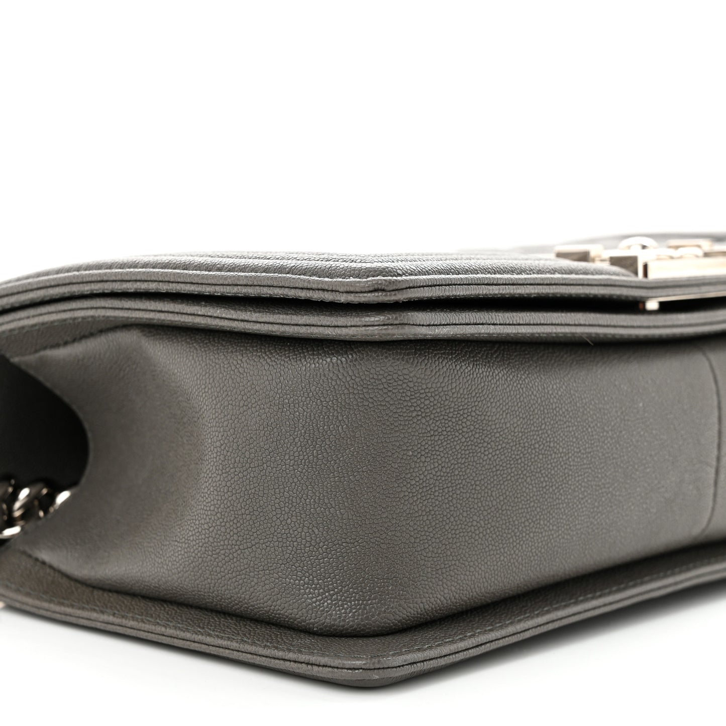 Caviar Quilted Medium Boy Flap Grey