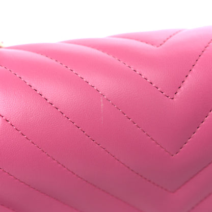 Chanel Lambskin Chevron Quilted Small Double Flap Pink 12 of 13