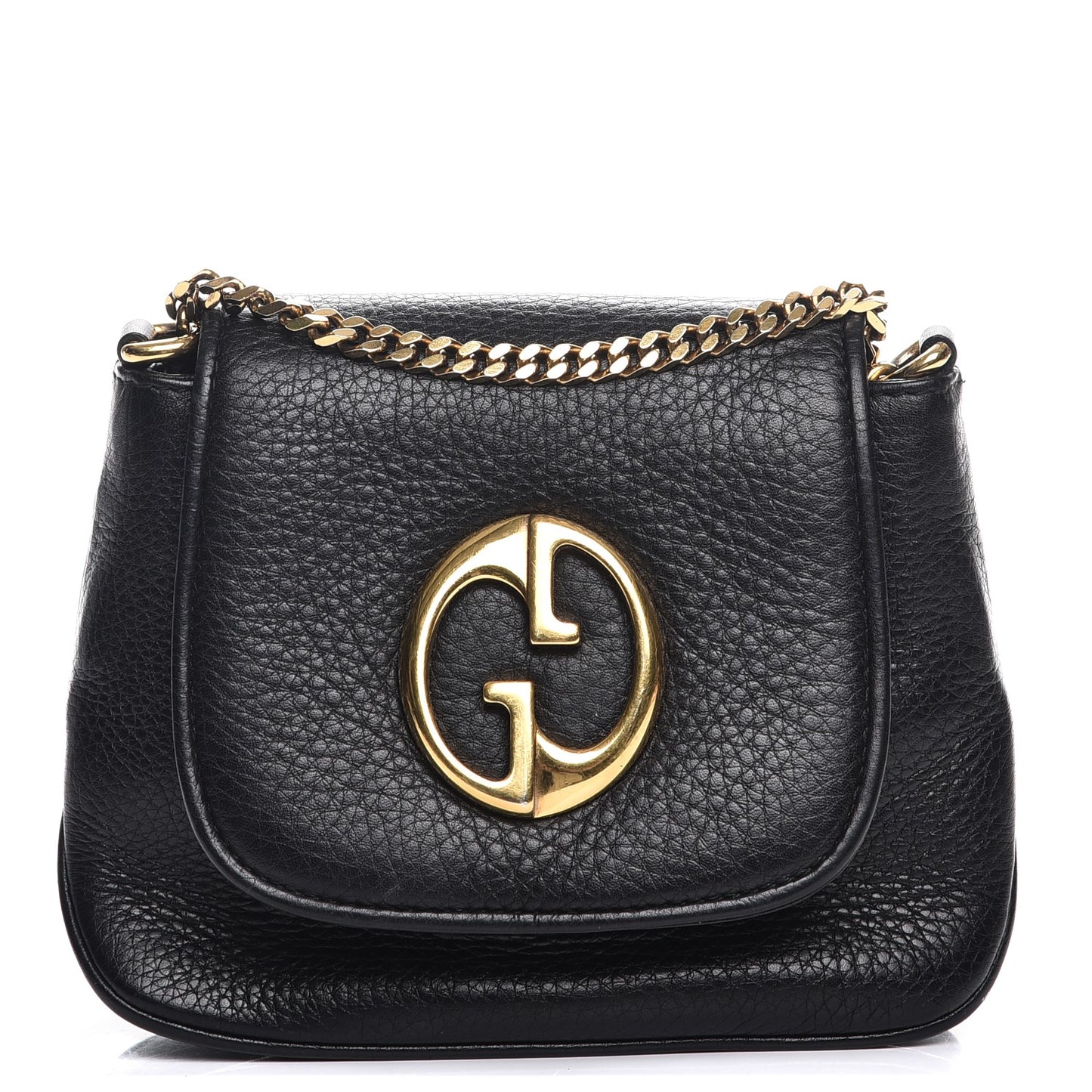 Pebbled Calfskin Small 1973 Chain Shoulder Bag Black