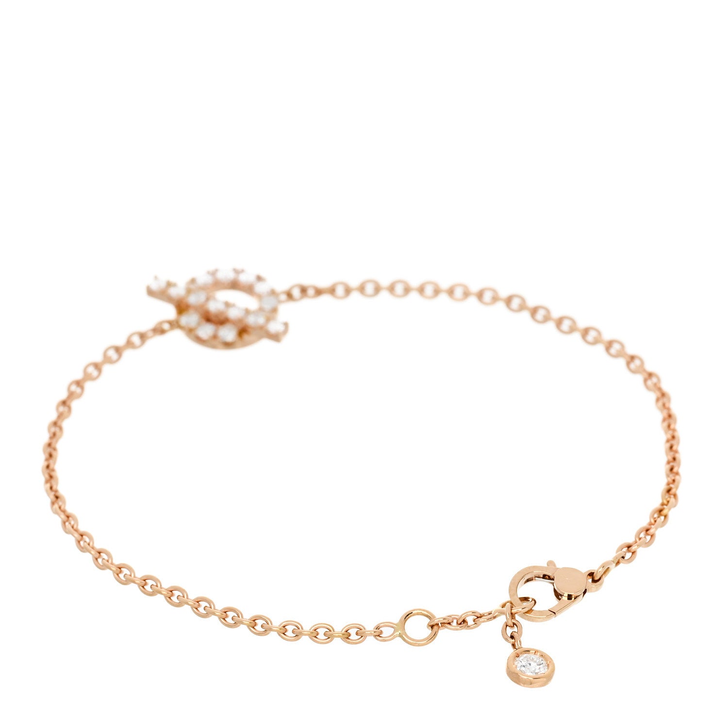 Hermes 18K Rose Gold Diamond Finesse Bracelet ST 2 of 3