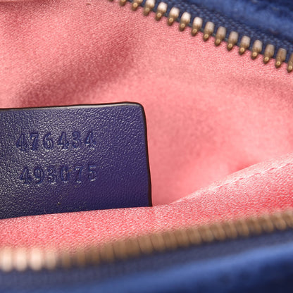 Gucci Velvet Matelasse GG Marmont Belt Bag 95 38 Cobalt Blue 7 of 9